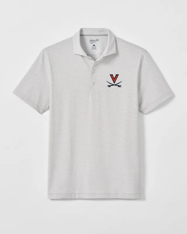 Virginia Lyndon Striped Jersey Performance Polo made by Johnnie-O