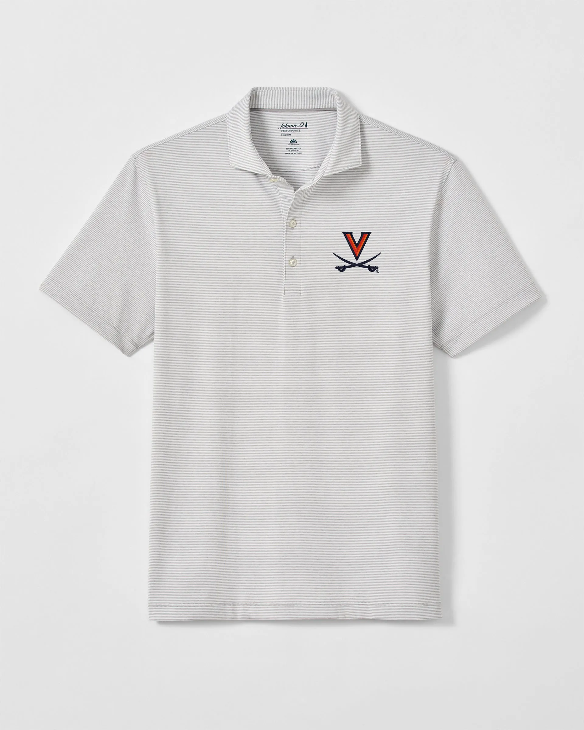 Virginia Lyndon Striped Jersey Performance Polo sold by Johnnie-O