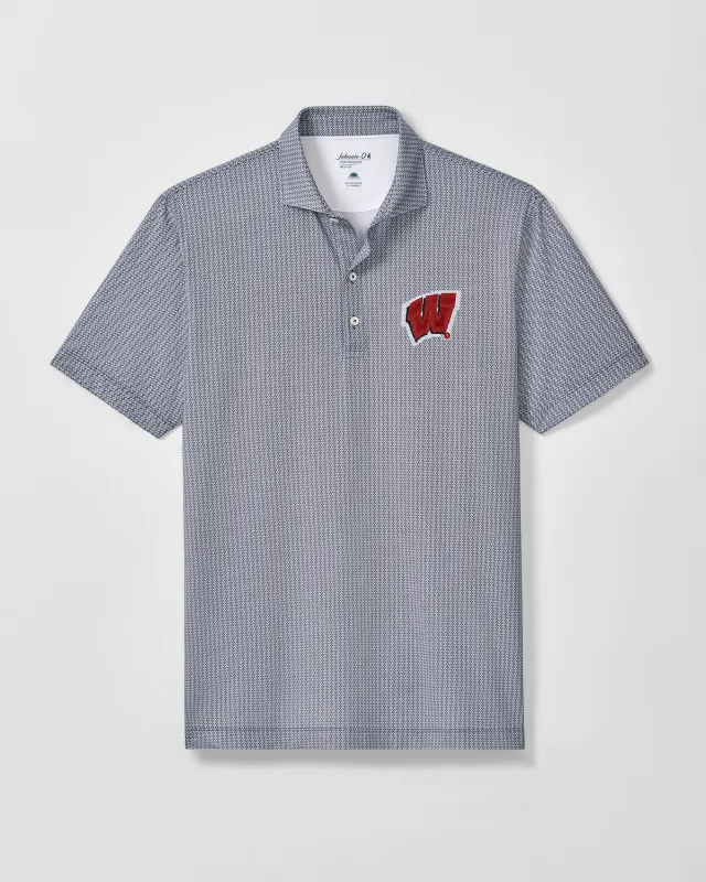 Wisconsin Crosslink Printed Performance Jersey Polo made by Johnnie-O