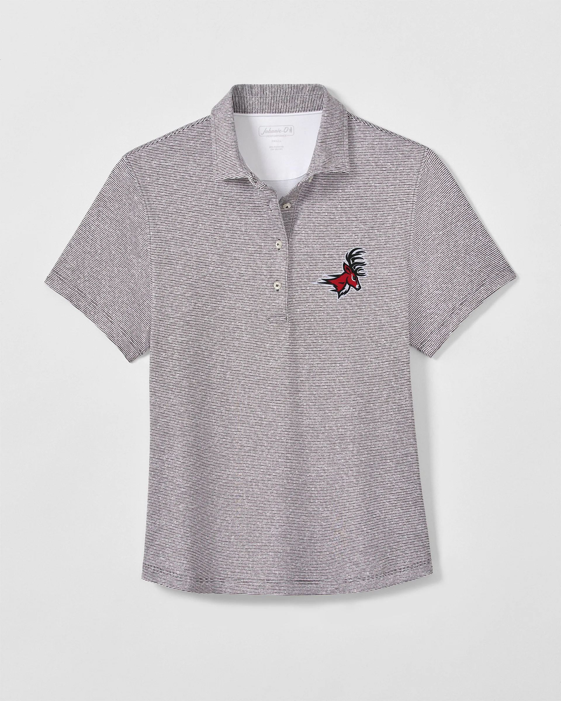 Women's Fairfield University Maxine Featherweight Performance Polo - Stag Logo sold by Johnnie-O