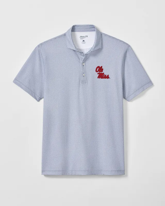 Ole Miss Hex Performance Jersey Polo - Stacked Logo made by Johnnie-O