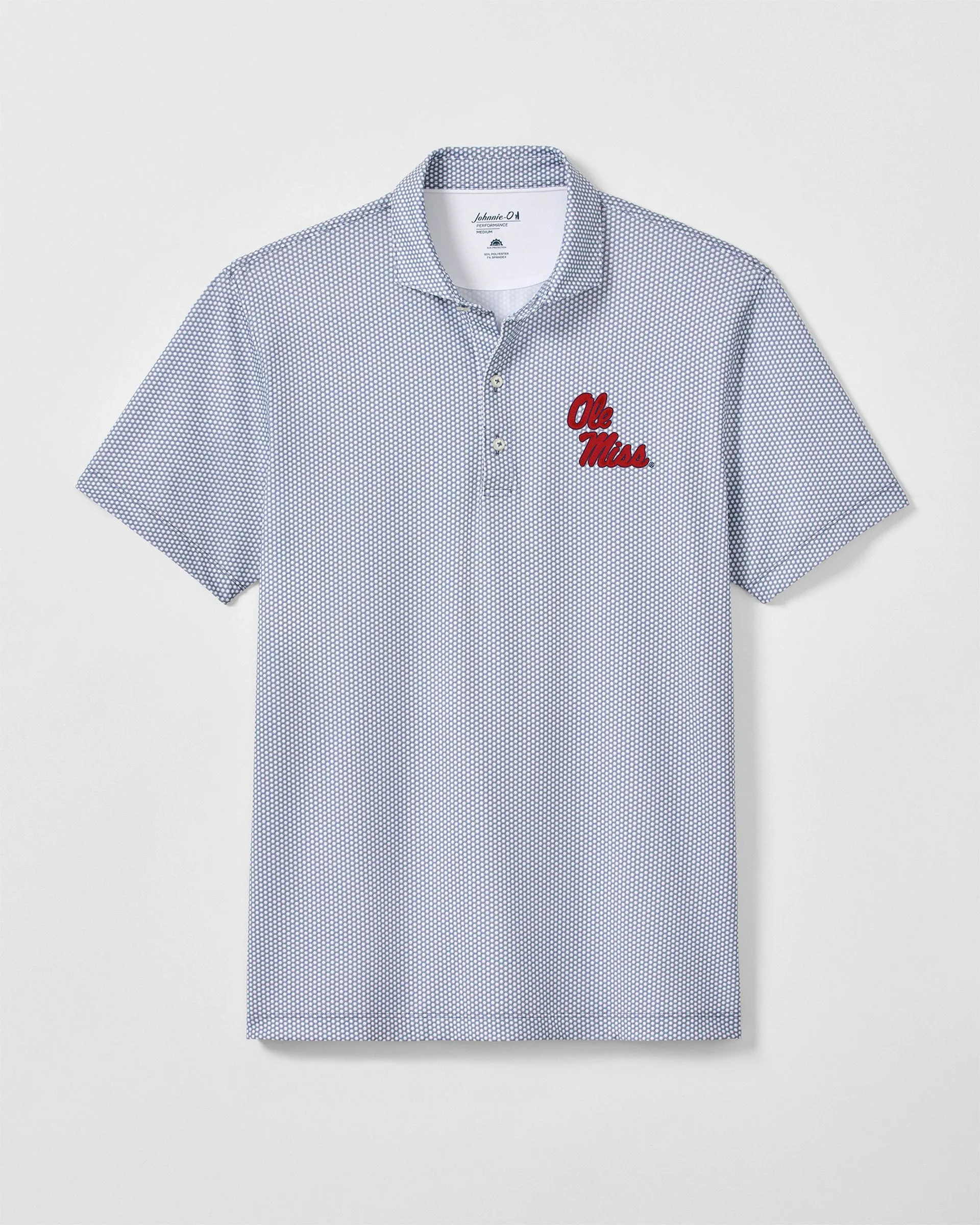 Ole Miss Hex Performance Jersey Polo - Stacked Logo sold by Johnnie-O