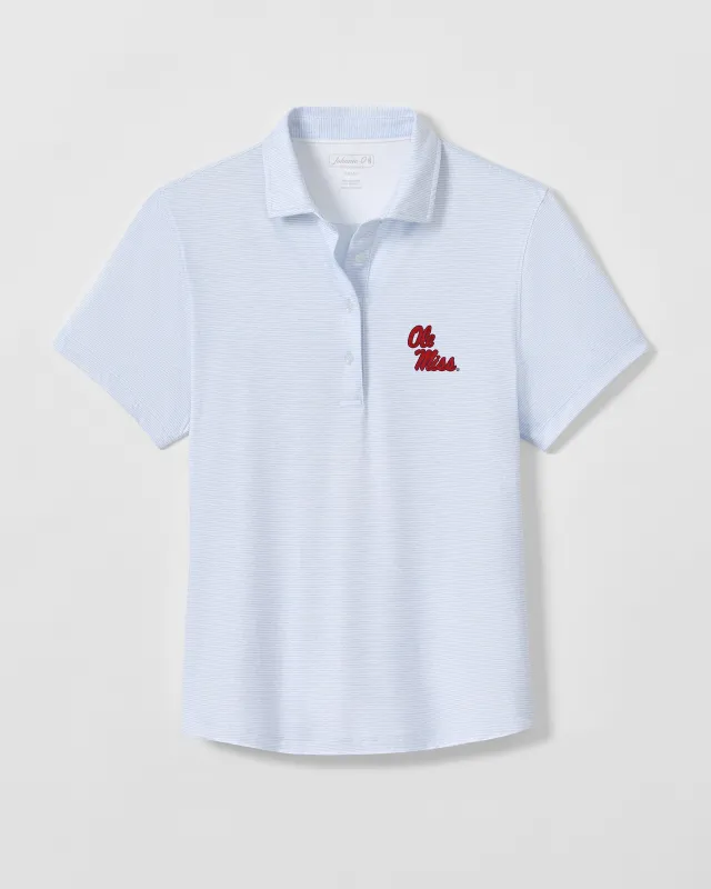 Women's Ole Miss Maxine Featherweight Performance Polo - Stacked Logo made by Johnnie-O