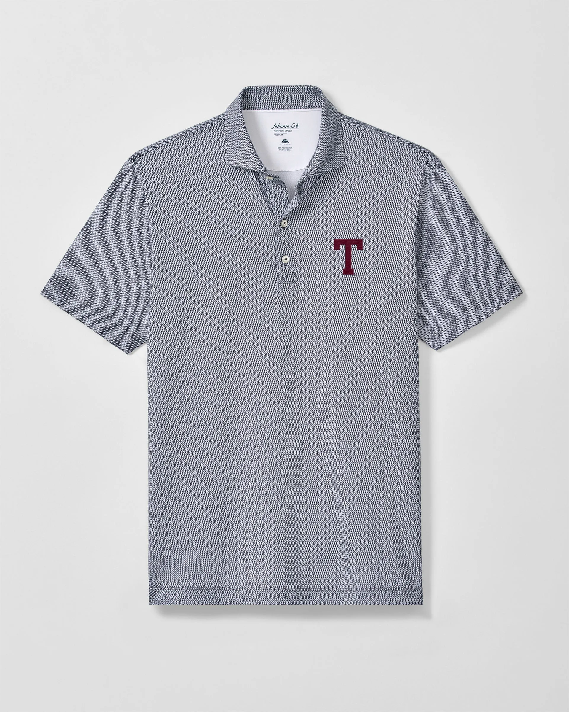 Texas A&M Crosslink Printed Performance Jersey Polo - Vault Logo sold by Johnnie-O