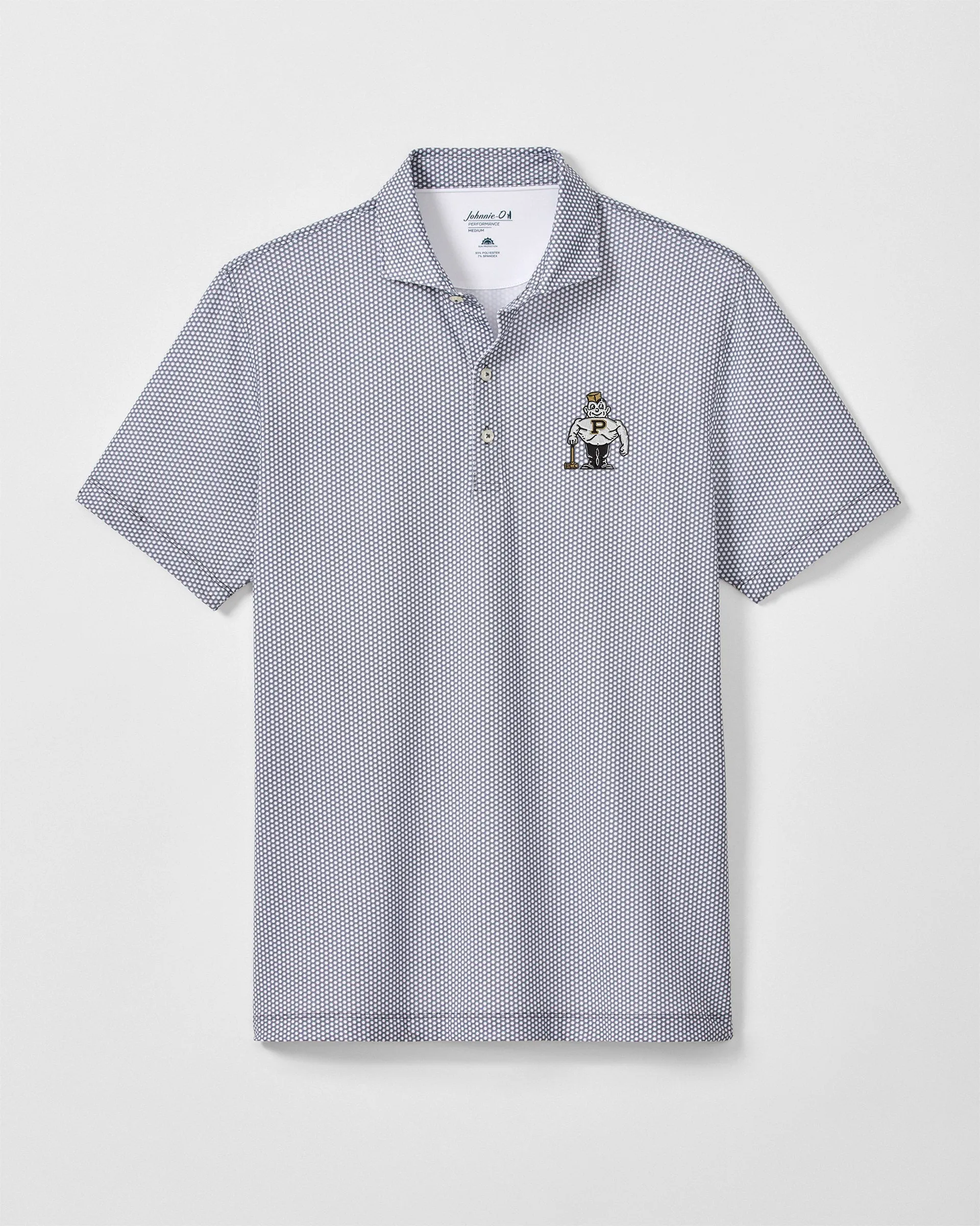 Purdue University Hex Performance Jersey Polo - Vault Logo sold by Johnnie-O