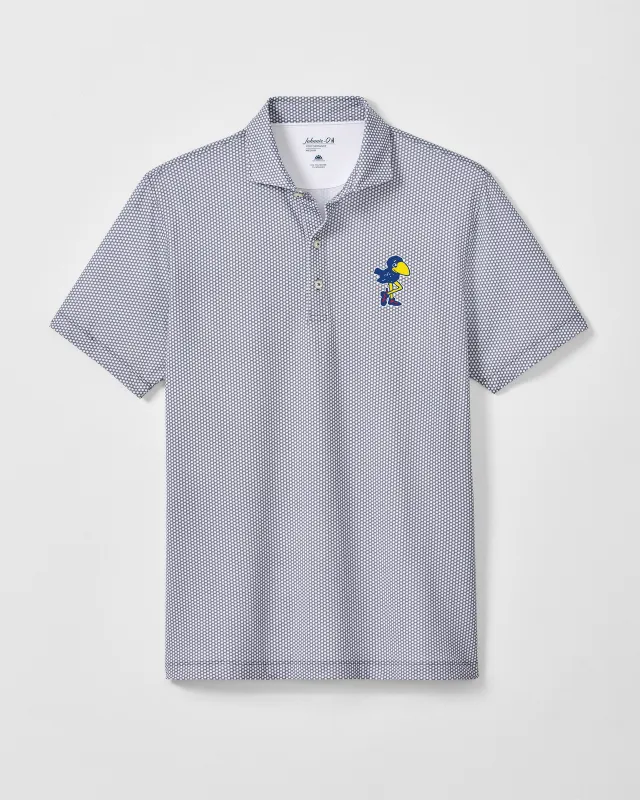 University of Kansas Hex Performance Jersey Polo - Vault Logo made by Johnnie-O