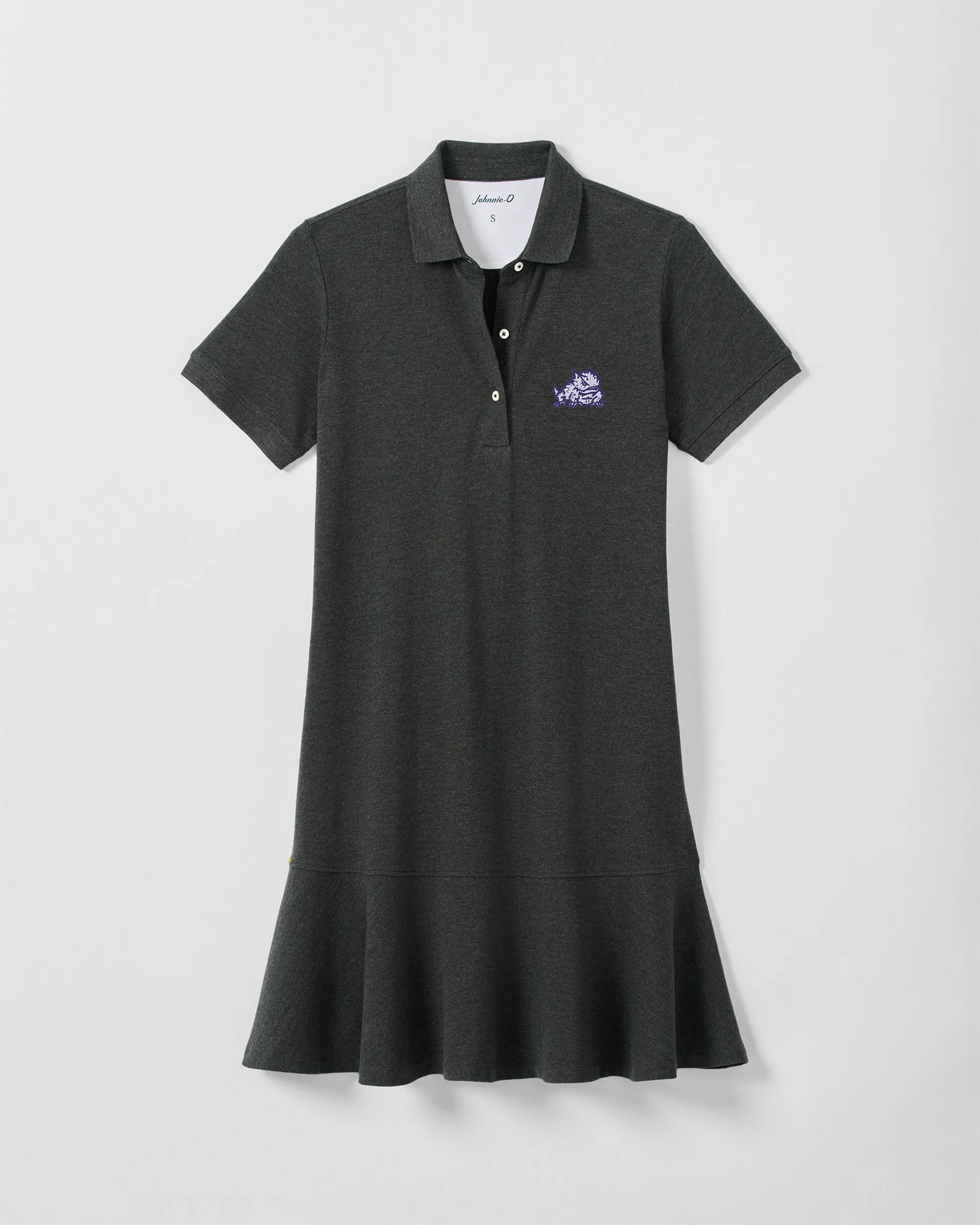 Women's Texas Christian University Janie Pique Mini Polo Dress - Horned Frog Logo sold by Johnnie-O