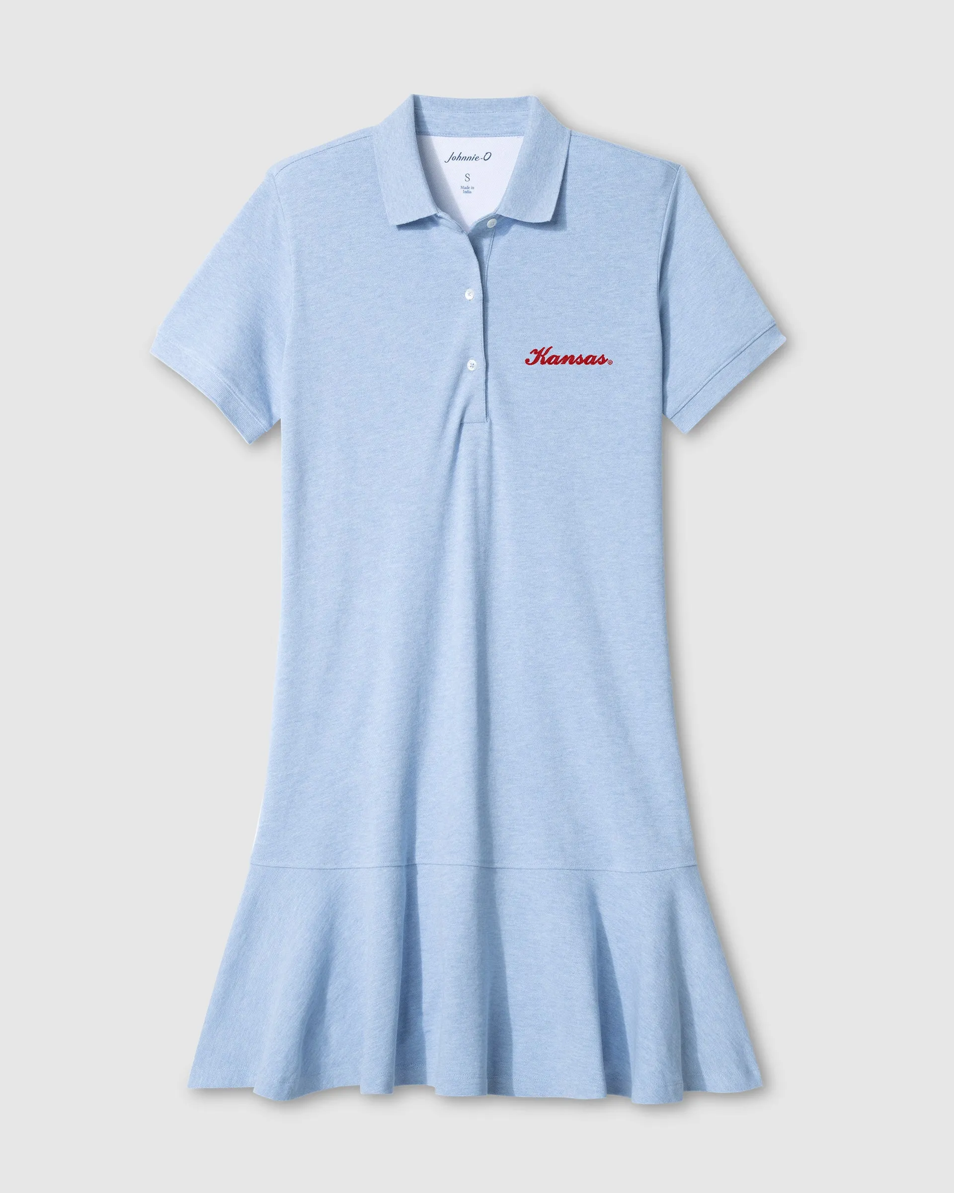 Women's University of Kansas Janie Pique Mini Polo Dress - Script Logo sold by Johnnie-O product image thumbnail 2