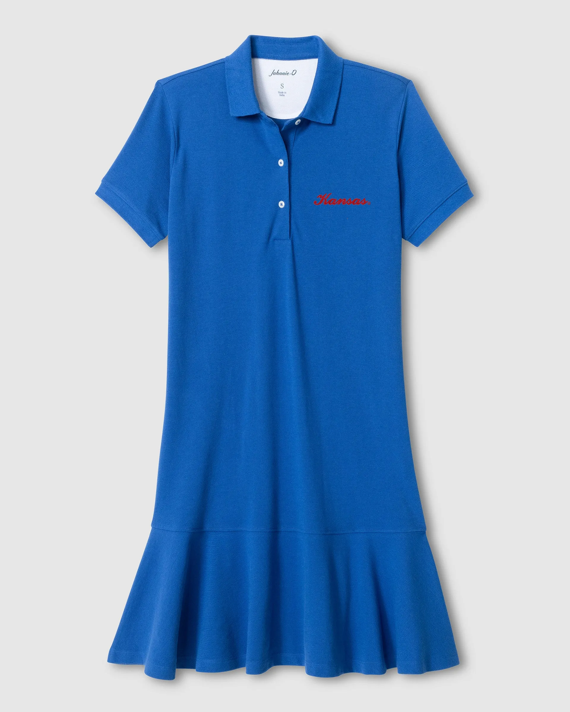 Women's University of Kansas Janie Pique Mini Polo Dress - Script Logo sold by Johnnie-O product image thumbnail 4