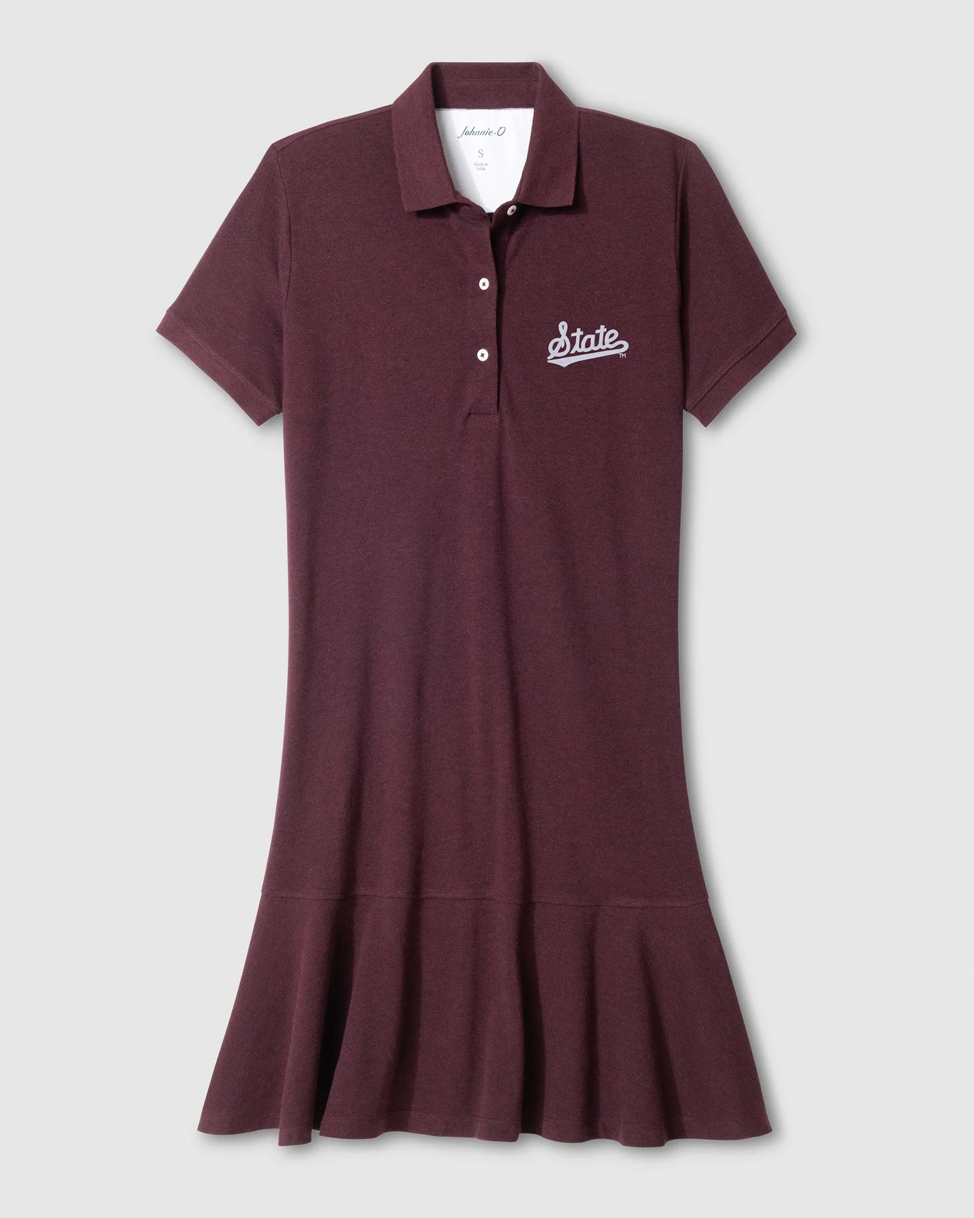 Women's Mississippi State Janie Pique Mini Polo Dress - Script Logo sold by Johnnie-O