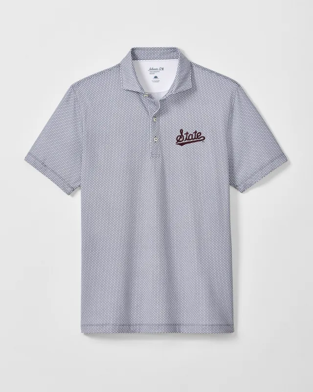 Mississippi State University Hex Performance Jersey Polo - Script Logo made by Johnnie-O