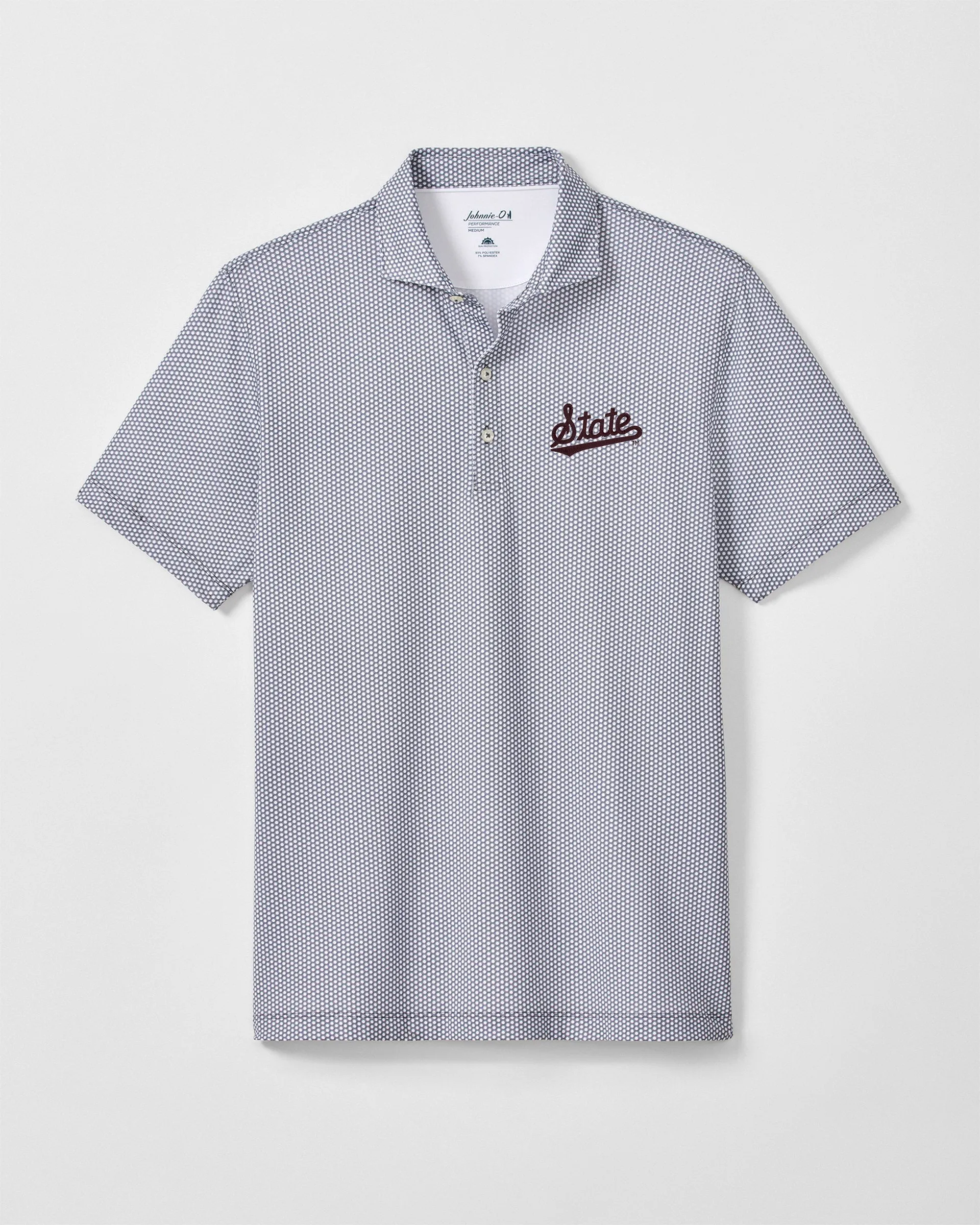 Mississippi State University Hex Performance Jersey Polo - Script Logo sold by Johnnie-O