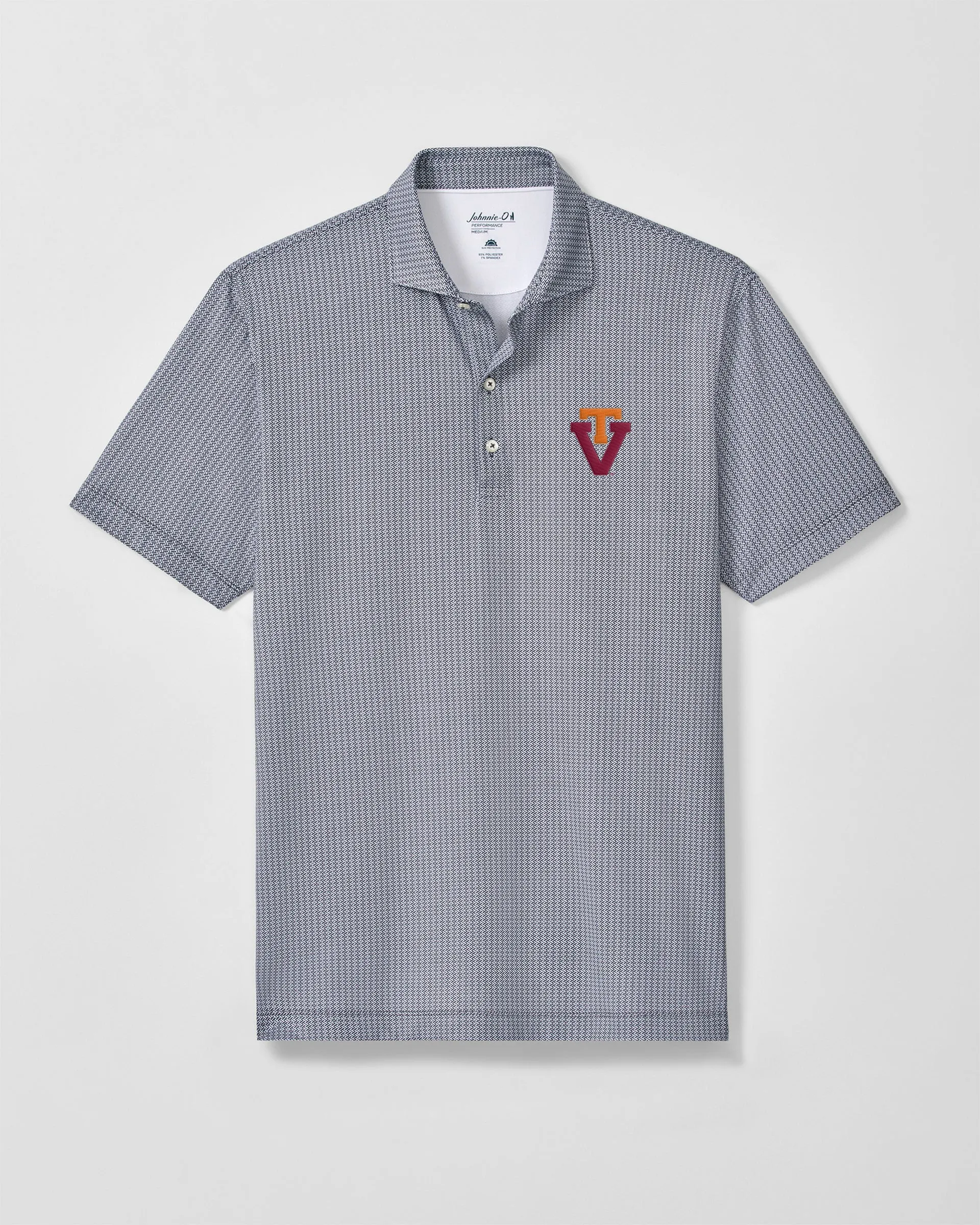 Virginia Tech Crosslink Printed Performance Jersey Polo - Vault Logo sold by Johnnie-O