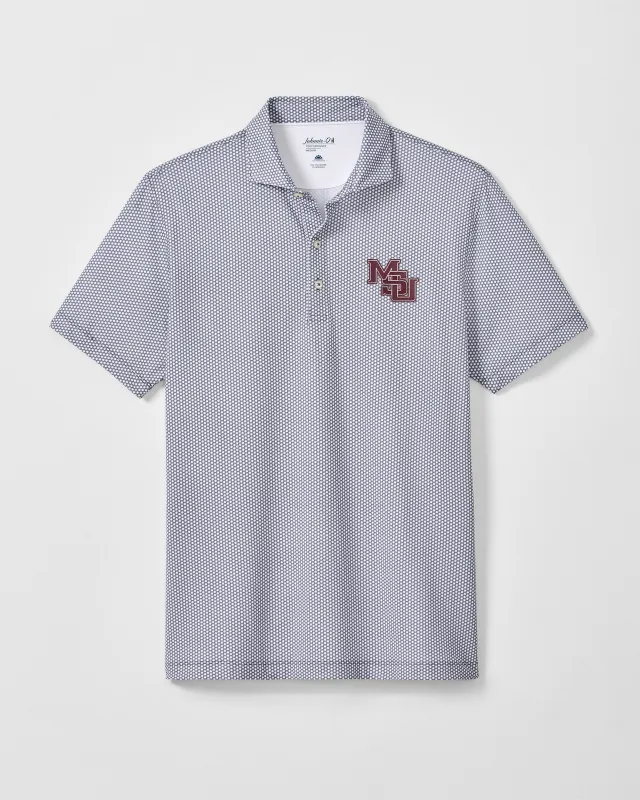 Mississippi State University Hex Performance Jersey Polo - Vault Logo made by Johnnie-O