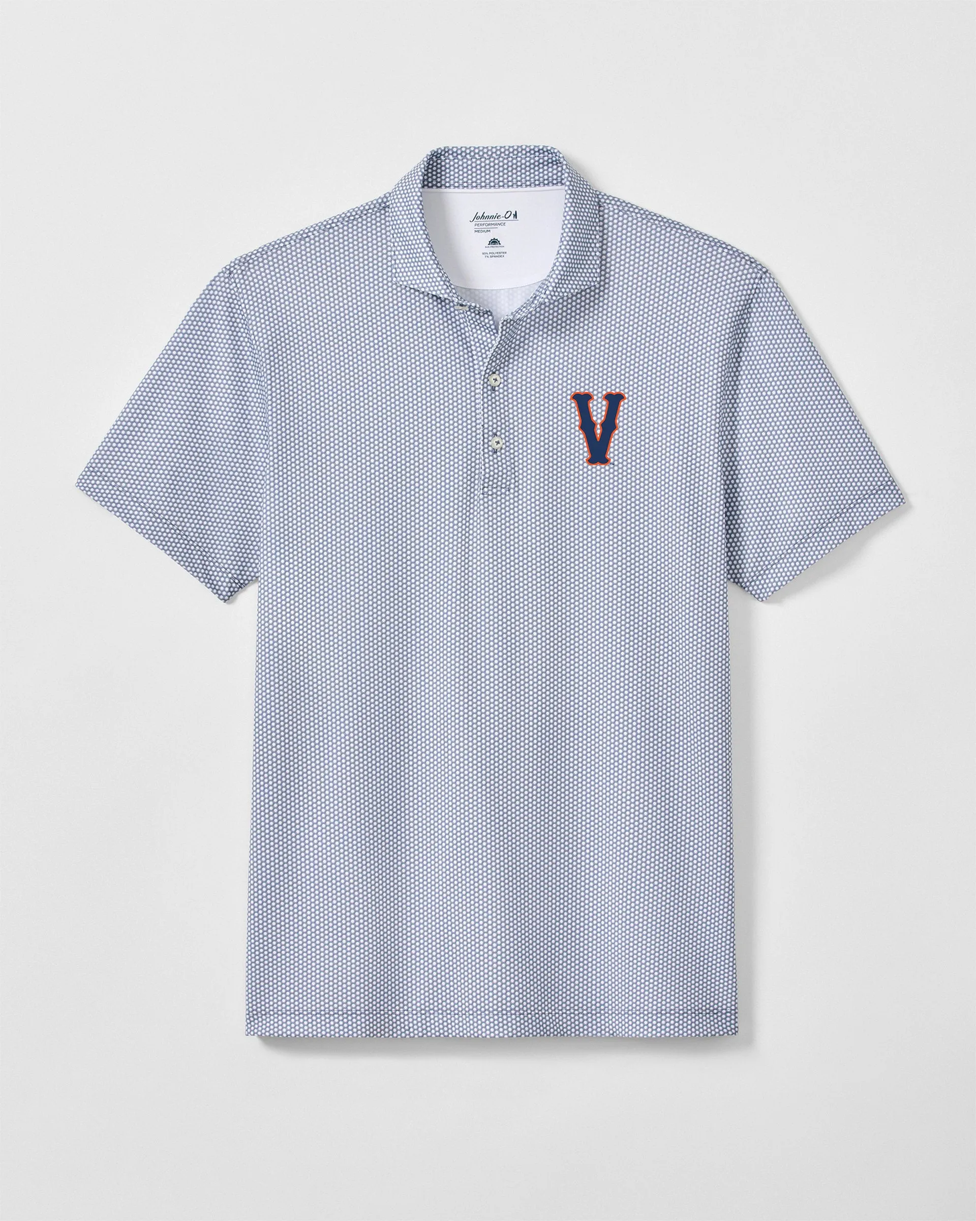 University of Virginia Hex Performance Jersey Polo - Vault Logo sold by Johnnie-O