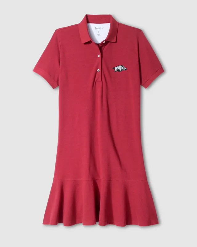 Women's University of Arkansas Janie Pique Mini Polo Dress made by Johnnie-O