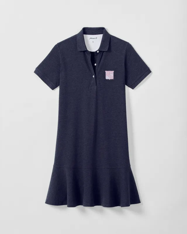 Women's New York Rangers Janie Pique Mini Polo Dress - Pink Logo made by Johnnie-O