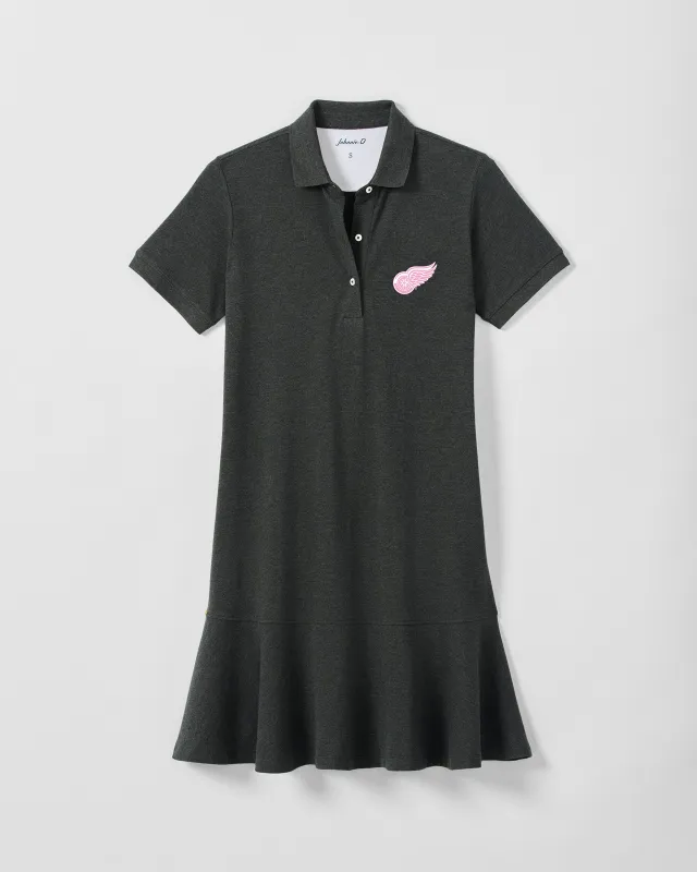 Women's Detroit Red Wings Janie Pique Mini Polo Dress - Pink Logo made by Johnnie-O