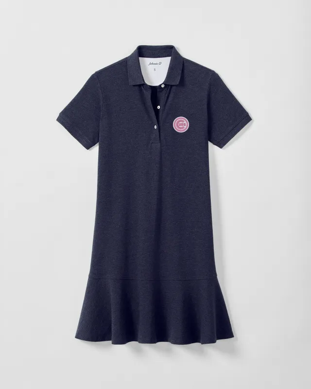Women's Chicago Cubs Janie Pique Mini Polo Dress - Pink Logo made by Johnnie-O