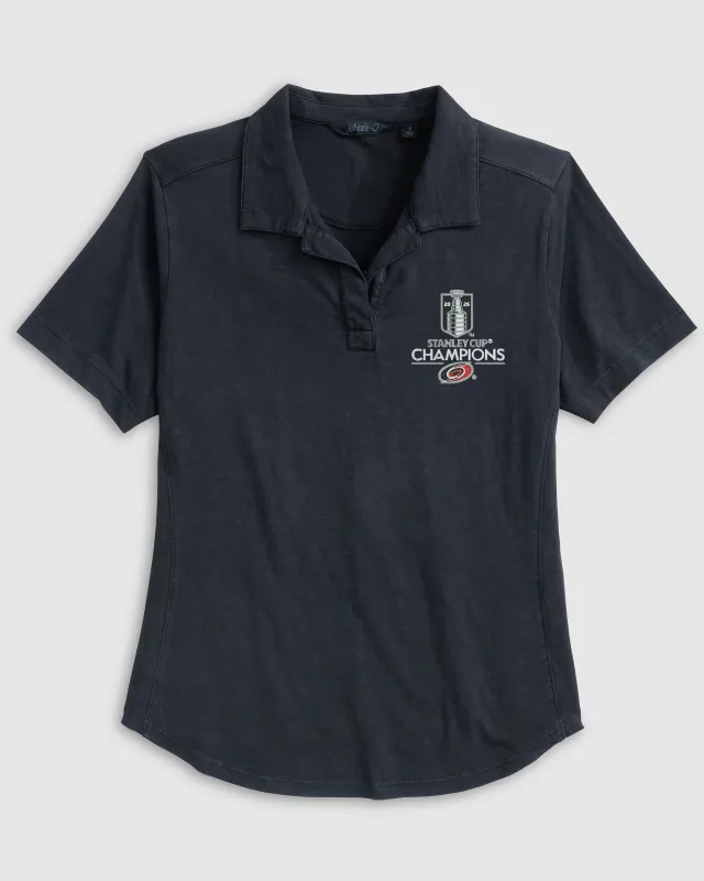 Women's Carolina Hurricanes Coastal Wash Polo - 2026 Stanley Cup Championship Logo made by Johnnie-O