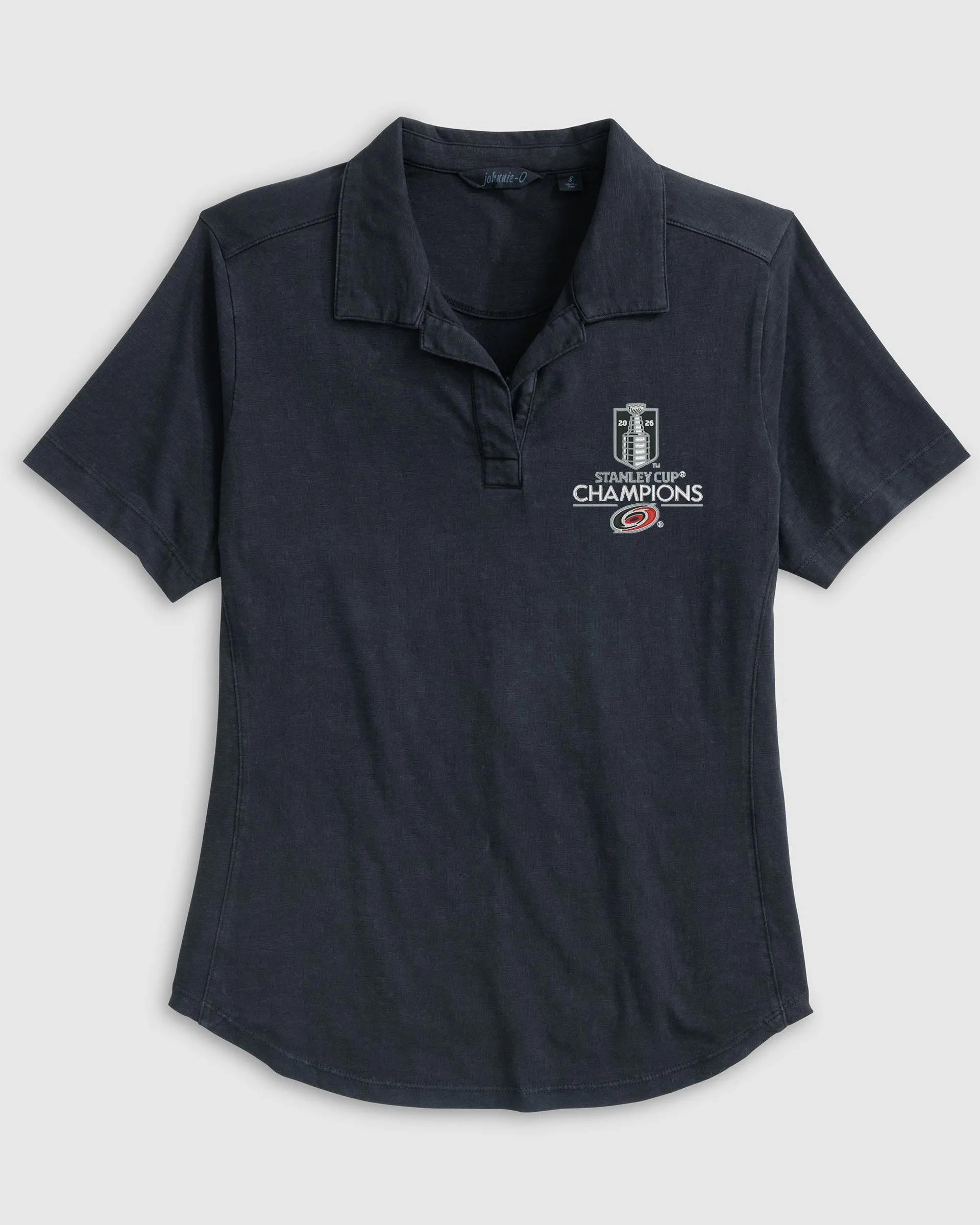 Women's Carolina Hurricanes Coastal Wash Polo - 2026 Stanley Cup Championship Logo sold by Johnnie-O