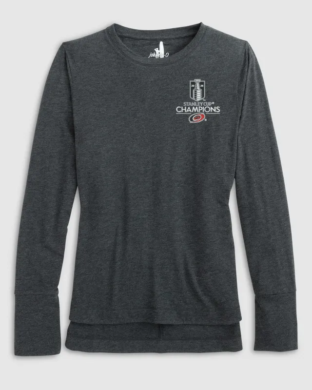 Women's Carolina Hurricanes Valerie Long Sleeve Tee - 2026 Stanley Cup Championship Logo made by Johnnie-O
