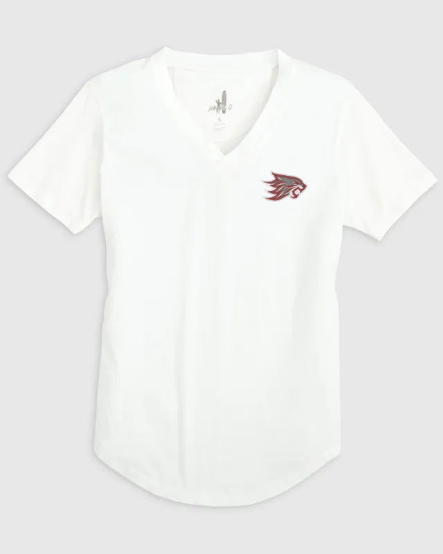 Women's California State University, Chico Merediths V-Neck T-Shirt made by Johnnie-O