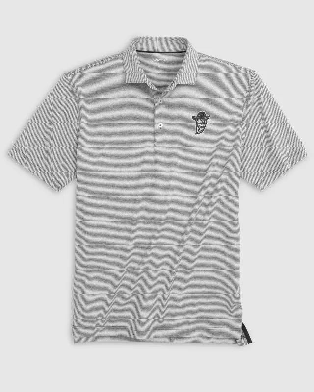 New Mexico State University Lyndonn Striped Jersey Performance Polo made by Johnnie-O