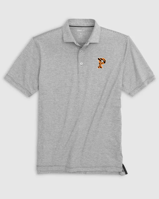 Princeton University Lyndonn Striped Jersey Performance Polo made by Johnnie-O