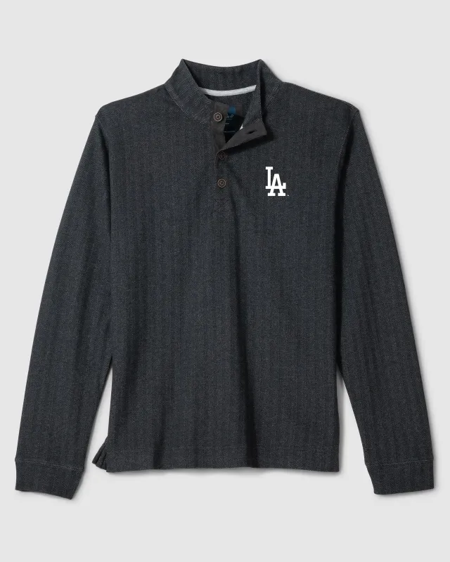 Los Angeles Dodgers Cotton Blend Henley made by Johnnie-O
