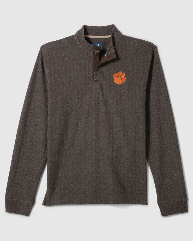 Clemson University Cotton Blend Henley made by Johnnie-O