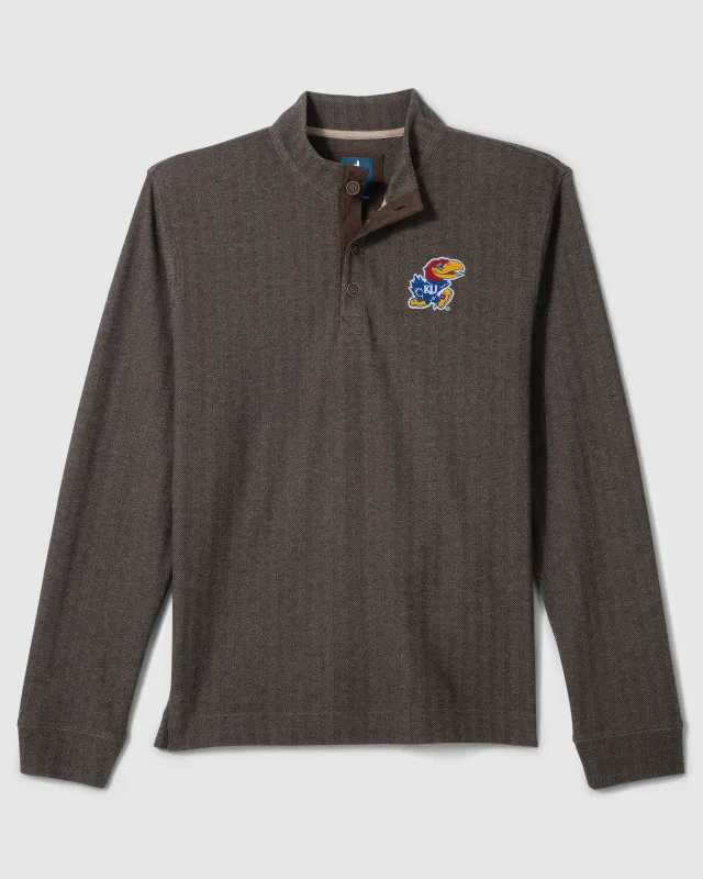 University of Kansas Cotton Blend Henley made by Johnnie-O