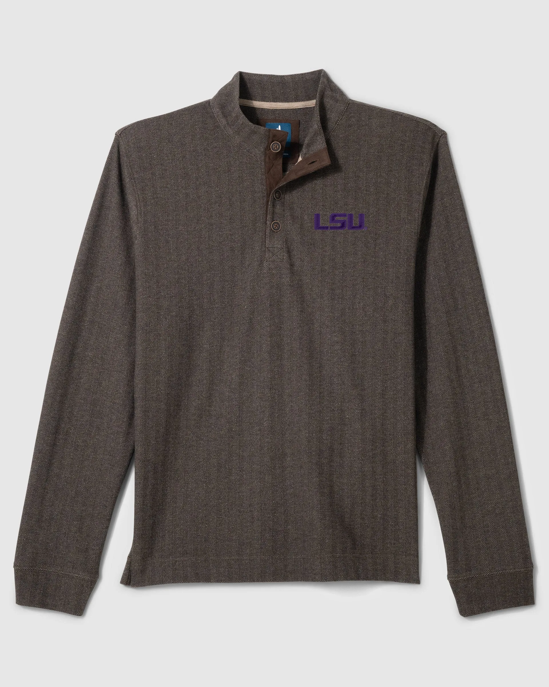 Louisiana State University Cotton Blend Henley sold by Johnnie-O