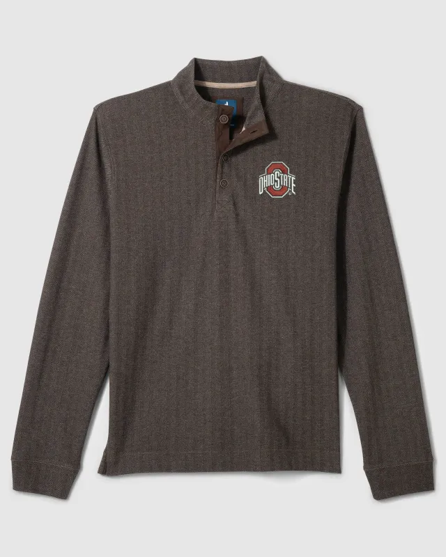 Ohio State University Cotton Blend Henley made by Johnnie-O