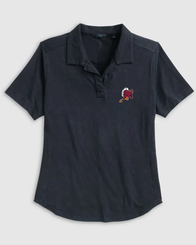 Virginia Tech Women's Coastal Wash Polo - Football Logo made by Johnnie-O