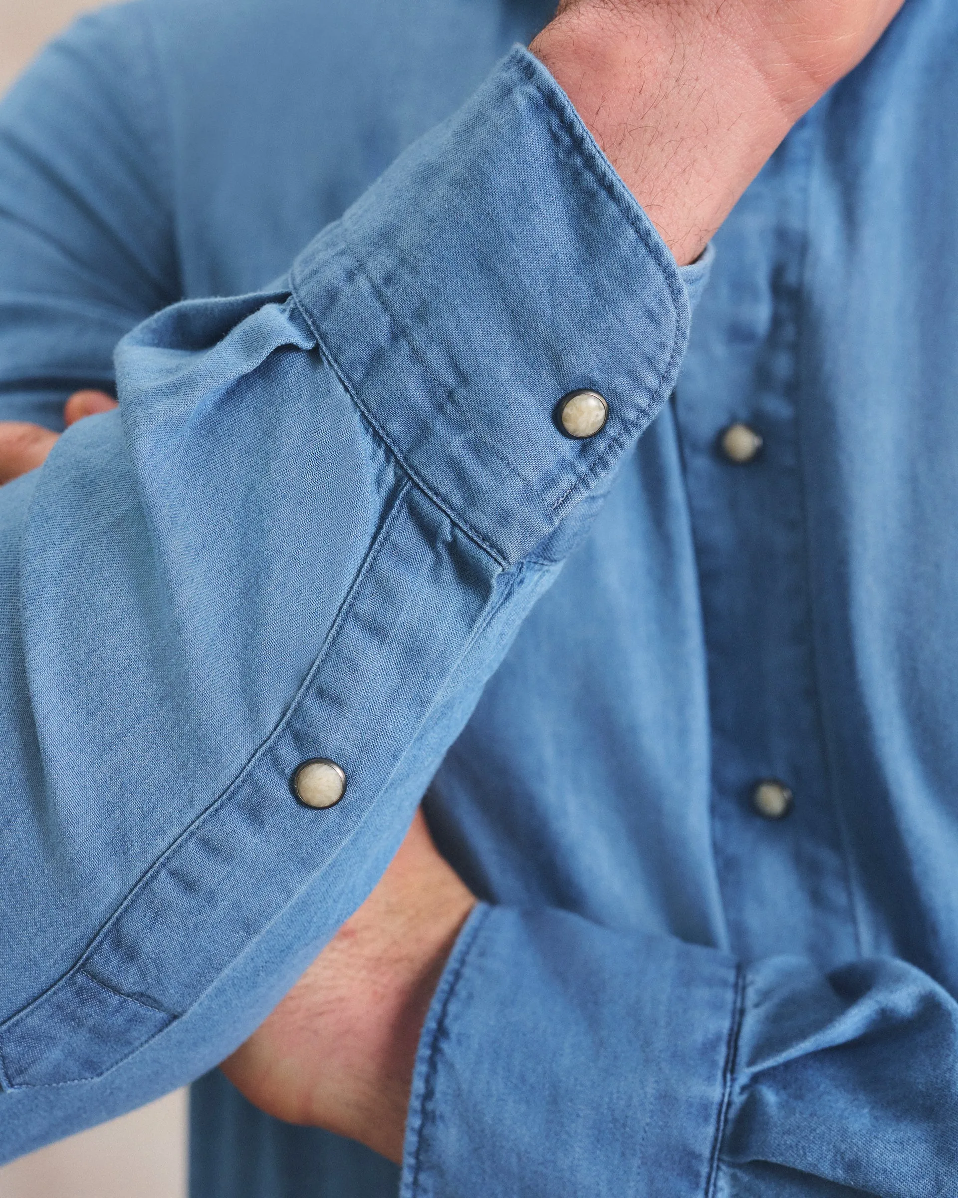 Top Shelf Chambray Snap Button Down sold by Johnnie-O product image thumbnail 4