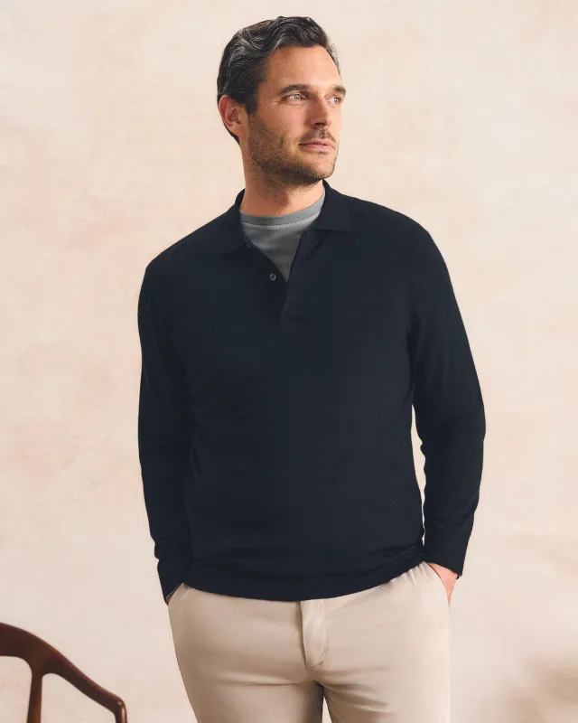 Merino Blend Long Sleeve Polo made by Johnnie-O