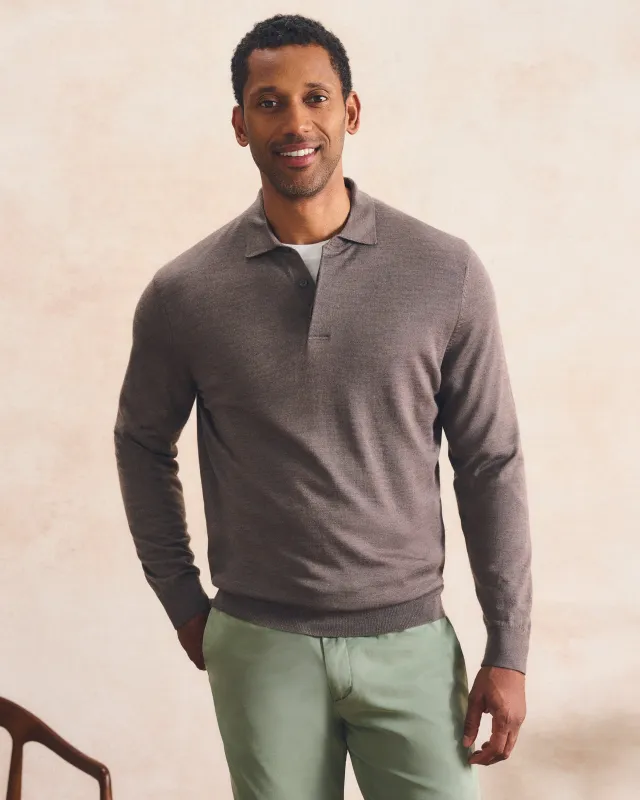 Merino Blend Long Sleeve Polo made by Johnnie-O
