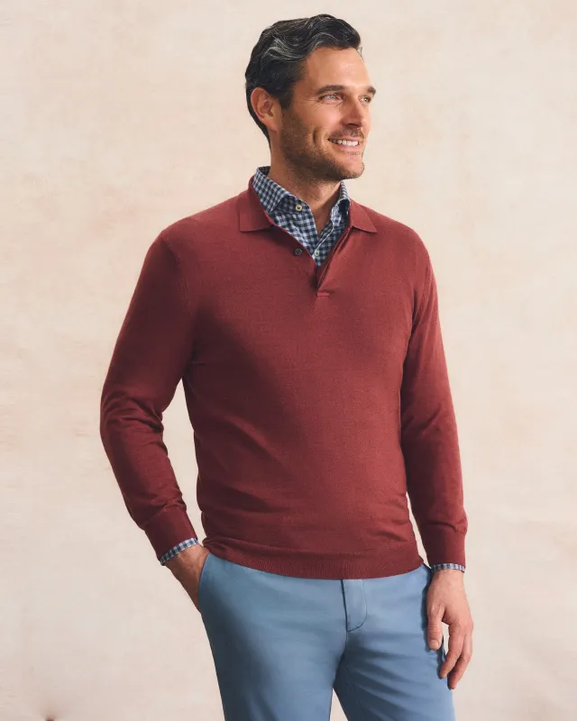 Merino Blend Long Sleeve Polo made by Johnnie-O
