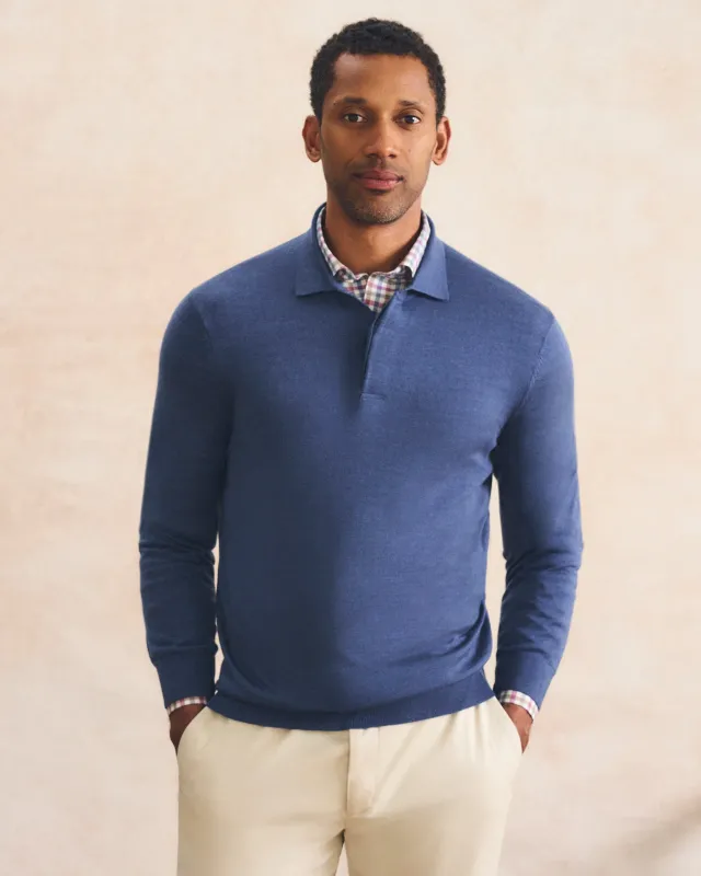 Merino Blend Long Sleeve Polo made by Johnnie-O