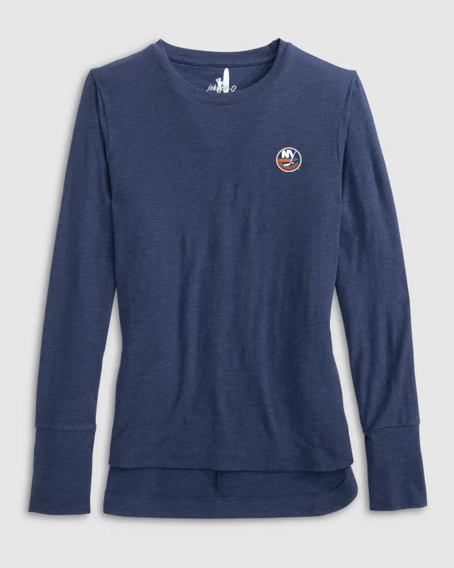 Women's New York Islanders Valerie Long Sleeve Tee made by Johnnie-O