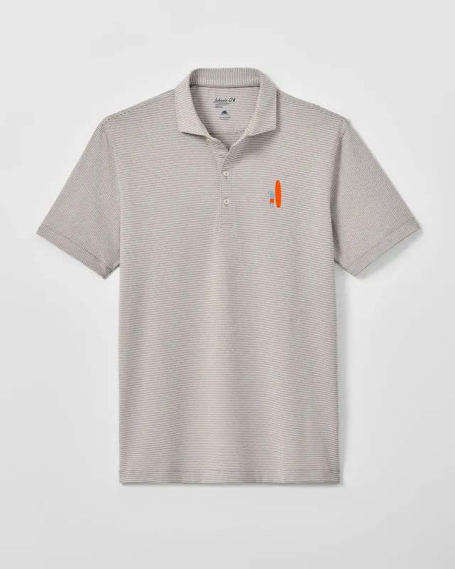 Lyndonn Striped Jersey Performance Polo - Two Tone Surfer Logo made by Johnnie-O