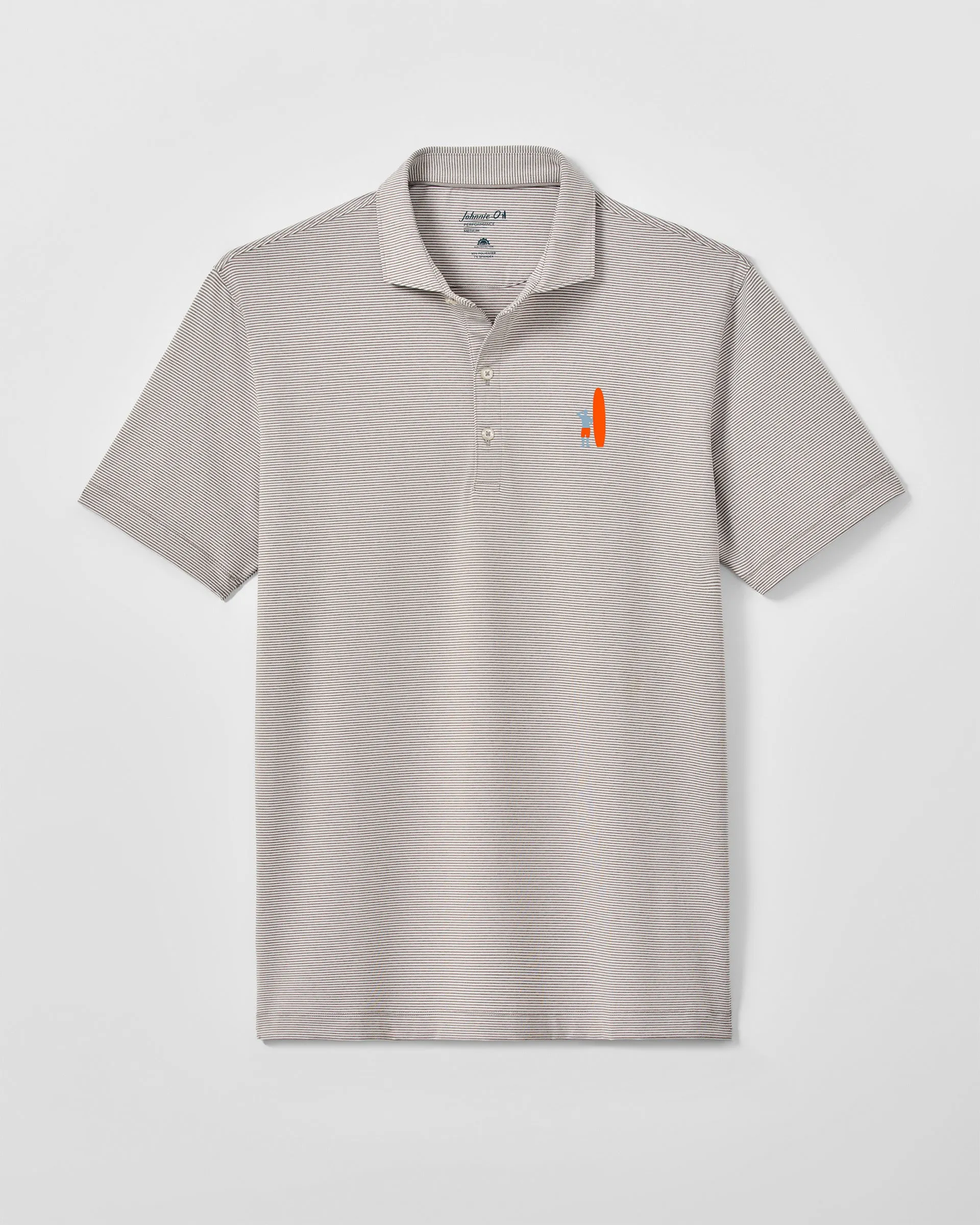 Lyndonn Striped Jersey Performance Polo - Two Tone Surfer Logo sold by Johnnie-O