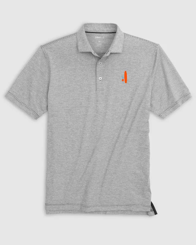 Lyndonn Striped Jersey Performance Polo - Two Tone Surfer Logo made by Johnnie-O