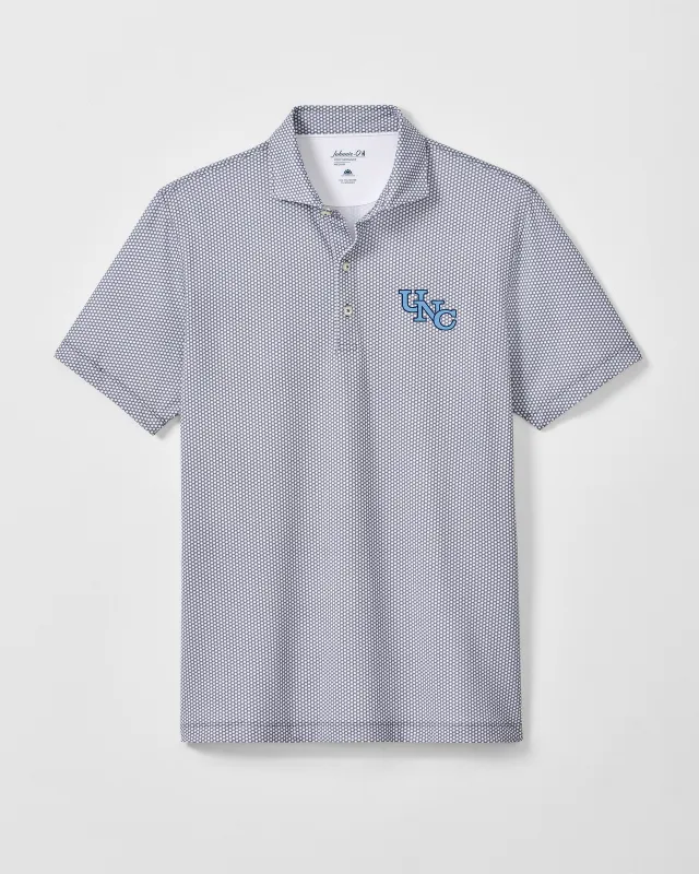 University of North Carolina Hex Performance Jersey Polo - Vault Stairstep Logo made by Johnnie-O