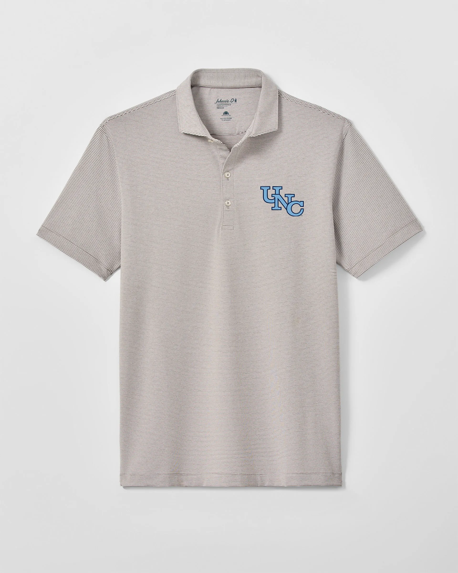 University of North Carolina Lyndon Striped Jersey Performance Polo - Vault Stairstep Logo sold by Johnnie-O product image thumbnail 4