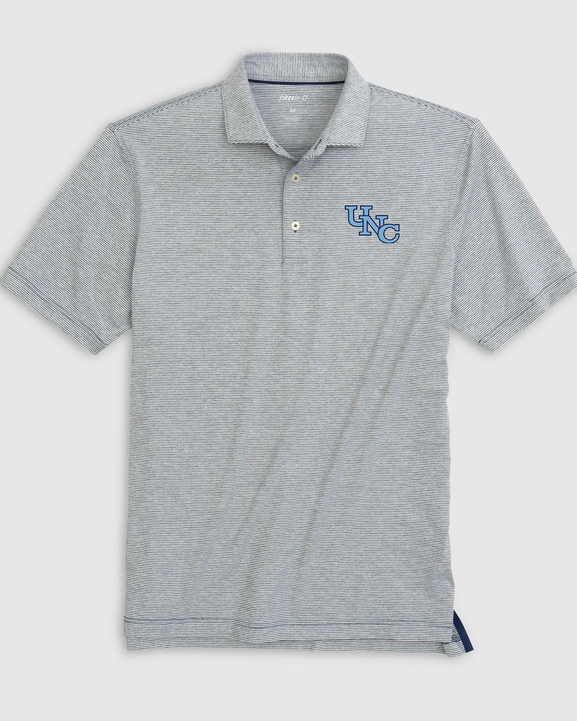 University of North Carolina Lyndon Striped Jersey Performance Polo - Vault Stairstep Logo sold by Johnnie-O product image thumbnail 3
