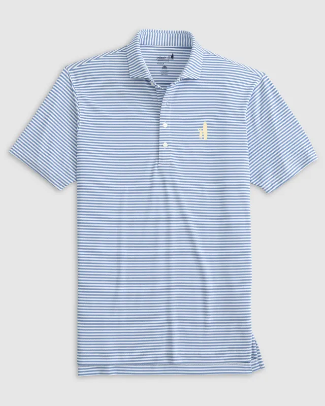 Custom Surfer Logo Performance Mesh Polo - Stetson Stripe made by Johnnie-O
