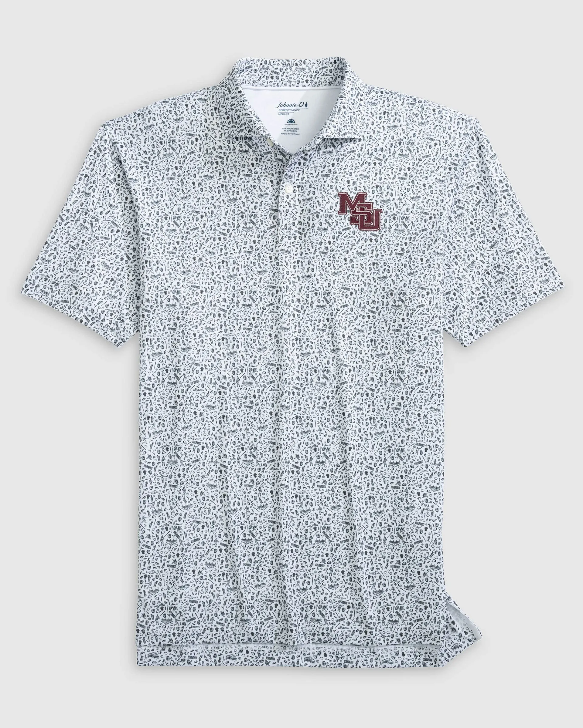 Mississippi State University Rally Cap Performance Polo - Vault Logo sold by Johnnie-O