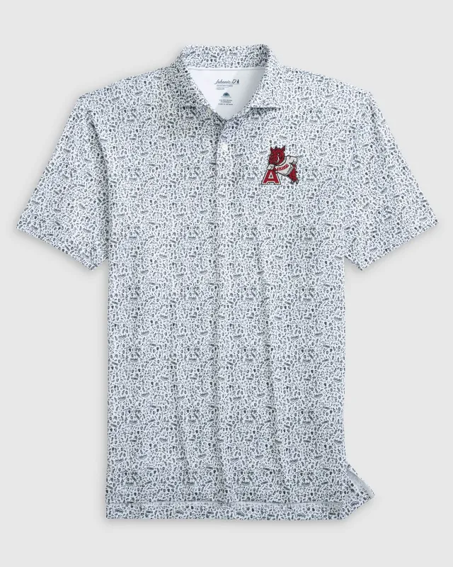 University of Arkansas Rally Cap Performance Polo - Vault Logo made by Johnnie-O
